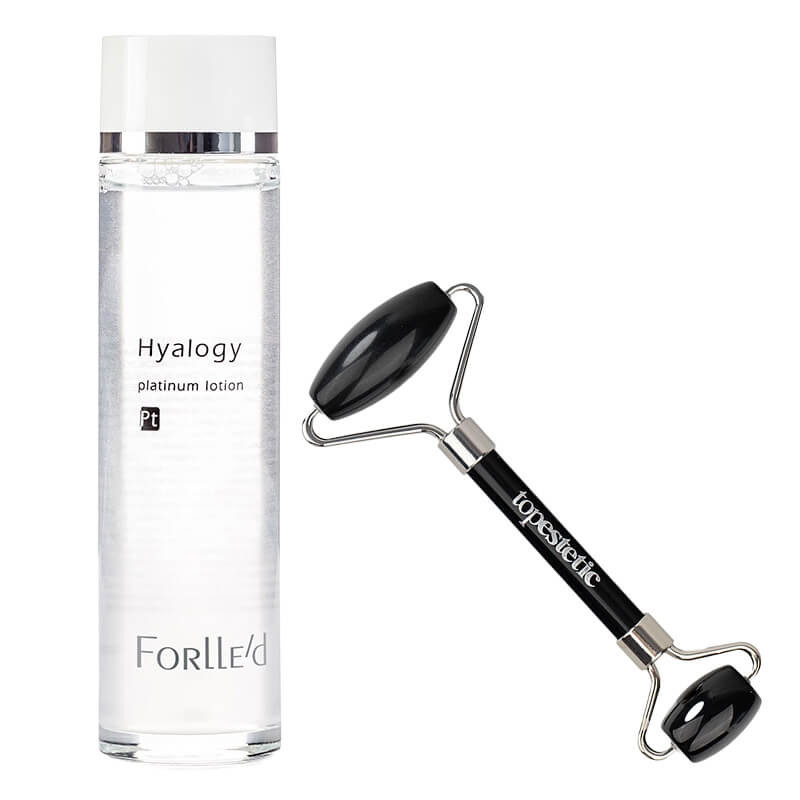Forlled Skin Sculpting Duo ZESTAW Antyoksydacyjne platynowe serum 120 ml + Roller z obsydianu 1 szt