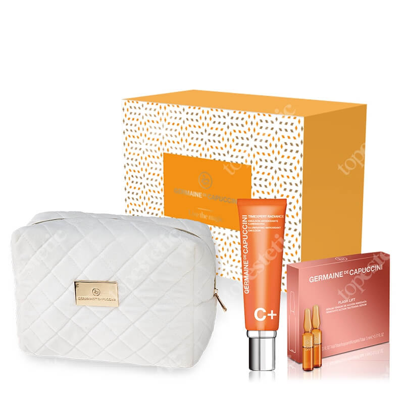 Germaine de Capuccini Be - Ready Routine Flash and Radiance C+ Emulsion ZESTAW Natychmiastowy efekt liftingu 5x1 ml + Rewitalizująca emulsja do twarzy 50 ml