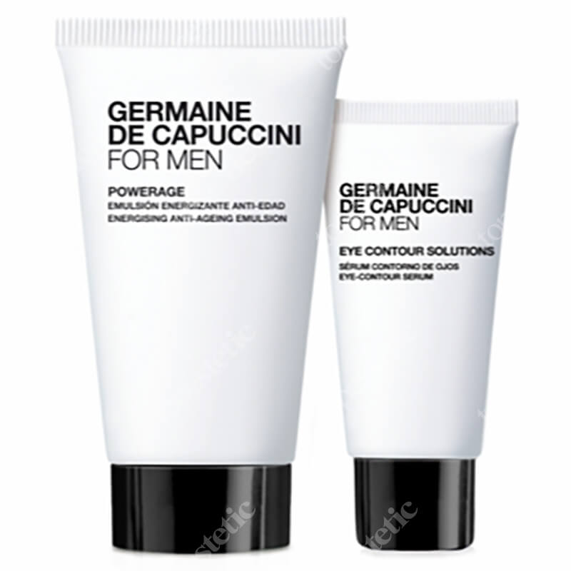 Germaine de Capuccini For Men Power Set ZESTAW Lekki krem - żel pod oczy dla mężczyzn 15 ml + Krem do twarzy dla mężczyzn o działaniu rewitalizującym i antyoksydacyjnym 50 ml