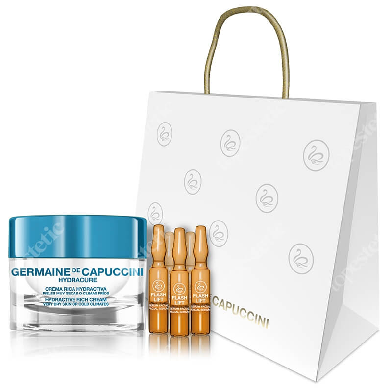 Germaine de Capuccini Hydracure Very Dry Skin ZESTAW Natychmiastowy efekt liftingu 5x1 ml + Krem nawilżający dla skóry suchej i bardzo suchej 50 ml