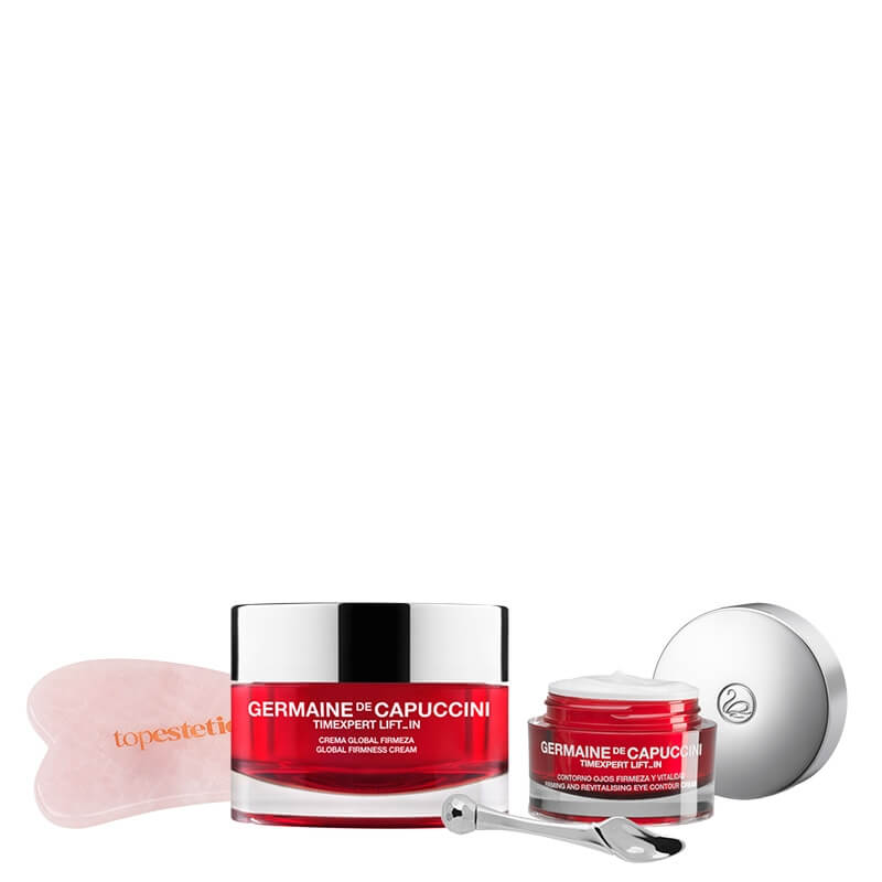 Germaine de Capuccini Lift and Sculpt Ritual ZESTAW Krem pod oczy - jędrność i witalność 15 ml + Krem liftingujący na szyję, dekolt i biust 100 ml + Gua Sha 1 szt