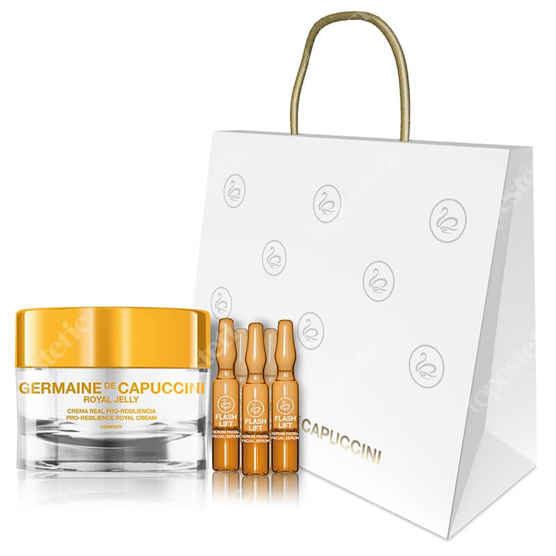 Germaine de Capuccini Royal Jelly Comfort ZESTAW Krem do twarzy dla skóry suchej i normalnej 50 ml + Natychmiastowy efekt liftingu 5x1 ml