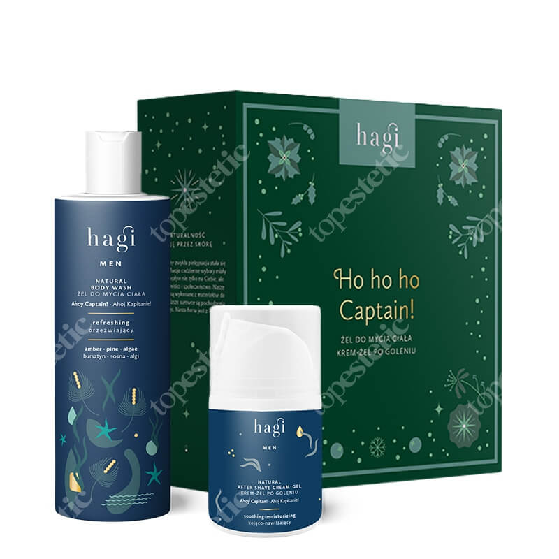 Hagi Ho Ho Ho Captain! ZESTAW Nawilżająco-łagodzący żel pod prysznic 300 ml + Kojąco-łagodzący żel po goleniu 50 ml