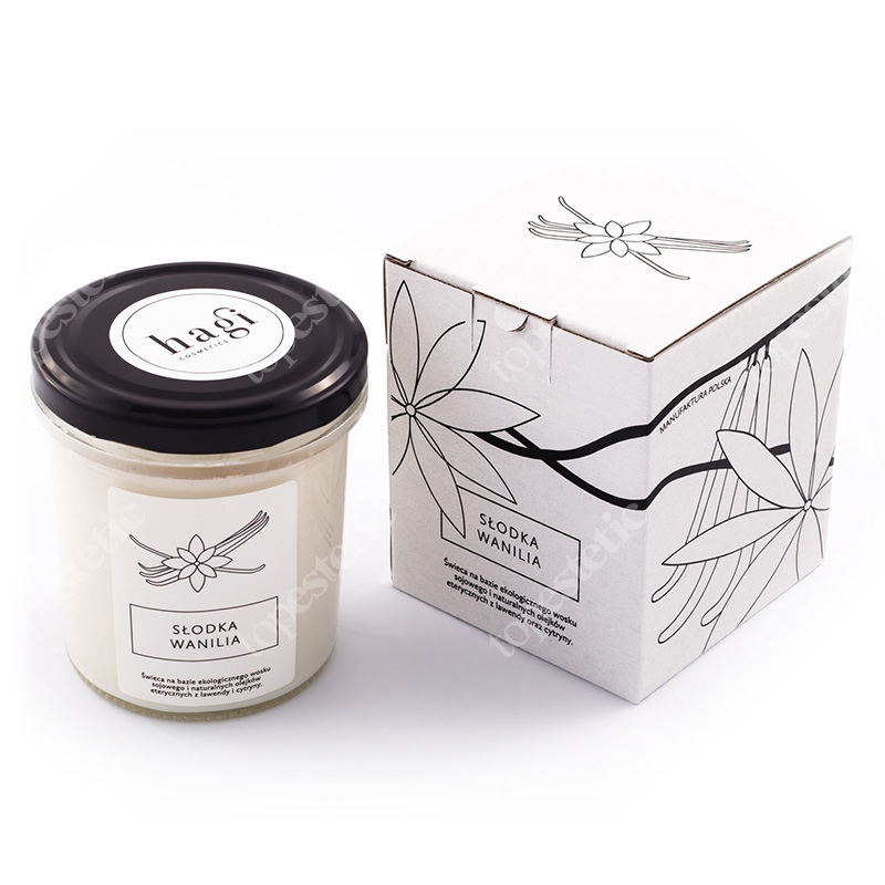 Hagi Świeca Sojowa - Słodka Wanilia Świeca na bazie ekologicznego wosku sojowego - Słodka Wanilia 230 g