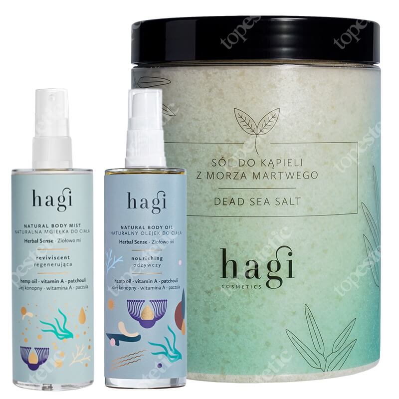 Hagi Ziołowo Mi Body Set ZESTAW Mgiełka do ciała 100 ml + Olejek do ciała 100 ml + Naturalna sól z Morza Martwego 1200 g
