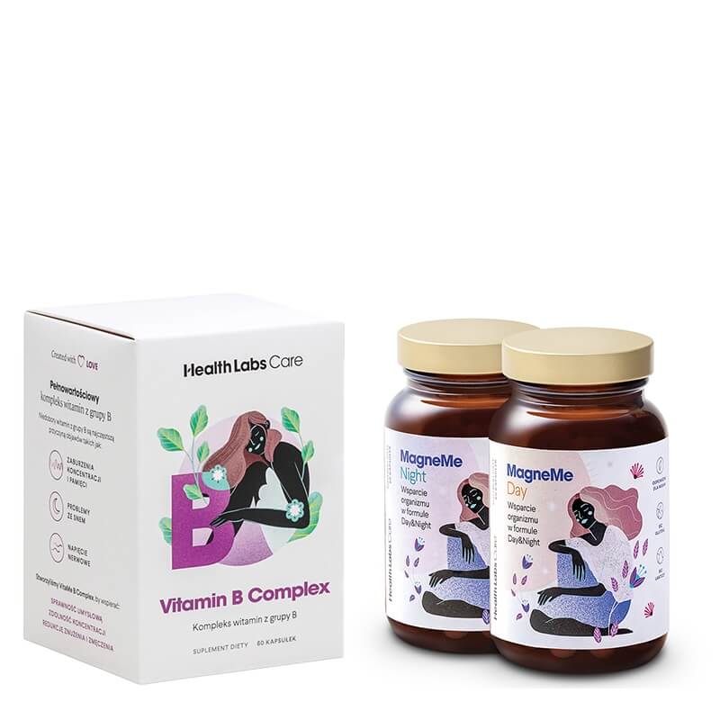 Health Labs Care MagneMe + Vitamin Complex ZESTAW Magnez 120 szt. + Kompleks witamin z grupy B 60 kaps