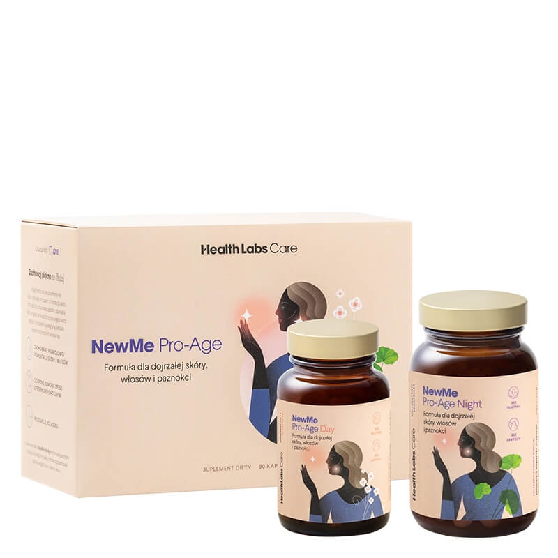 Health Labs Care NewMe Pro-Age Formuła z kolagenem i kwasem hialuronowym dla dojrzałej skóry i włosów 90 kaps