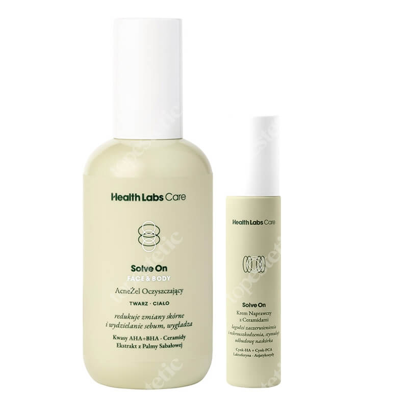 Health Labs Care Solve On Face And Body ZESTAW Żel oczyszczający 200 ml + Krem naprawczy z ceramidami 50 ml