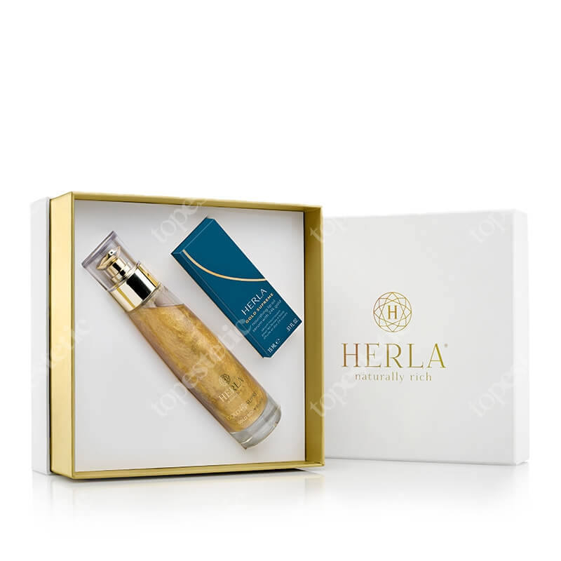Herla Gold Supreme ZESTAW Elixir do ciała z drobinkami 100 ml + Serum olejowe do ust 15 ml
