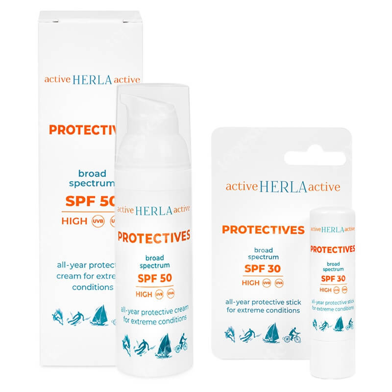 Herla Protectives Broad Set ZESTAW Krem SPF 50 50 ml + Sztyft do ust SPF 30 3,6 g