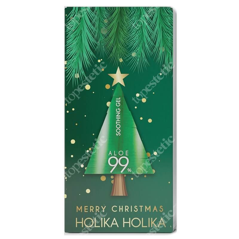 Holika Holika Aloe Xmas Kit ZESTAW Wielofunkcyjny żel aloesowy do twarzy, ciała i włosów 250 ml + Żel pod prysznic z sokiem z aloesu 92% 250 ml