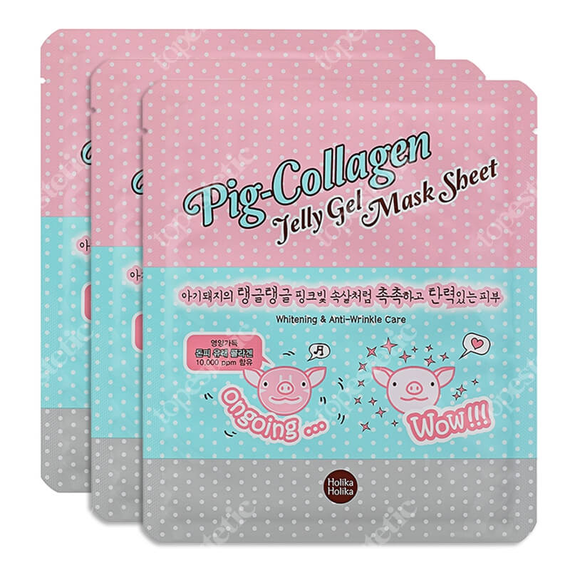 Holika Holika Pig Collagen Gel Mask Sheet 3 Pack ZESTAW Maseczka hydrożelowa z kolagenem 3 szt