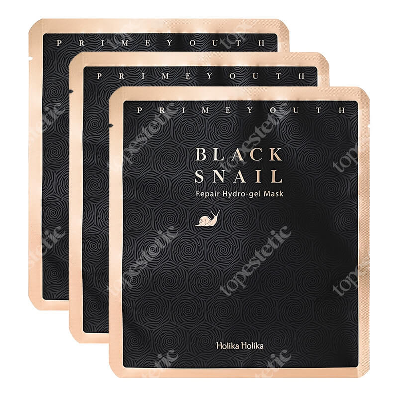Holika Holika Prime Youth Black Snail Gel Mask 3 Pack ZESTAW Hydrożelowa maseczka z ekstraktem ze śluzu ślimaka 3 szt.
