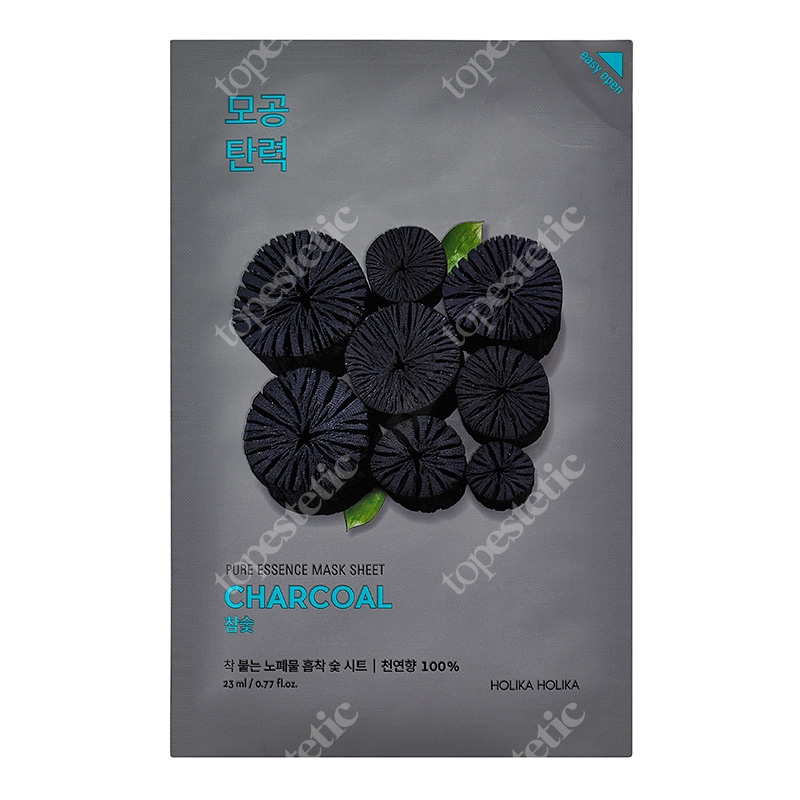 Holika Holika Pure Essence Mask Sheet Charcoal Maseczka na płachcie bawełnianej z węglem 1 szt.