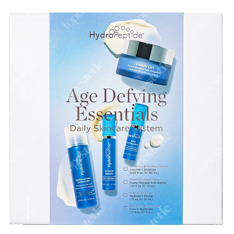 Hydropeptide Age-Defying Essentials Kit ZESTAW Krem nawilżający 30 ml + Serum liftingujące 10 ml + Krem pod oczy 5 ml + Preparat oczyszczający 50 ml