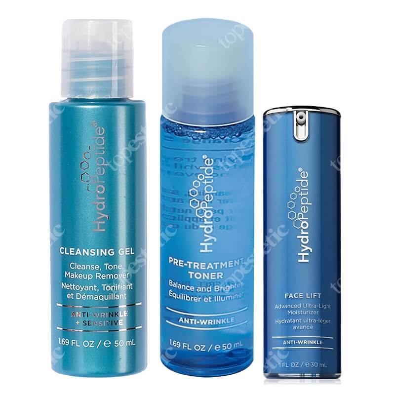 Hydropeptide Best Way ZESTAW Żel do demakijażu 50 ml + Tonik 50 ml + Krem nawilżający 30 ml