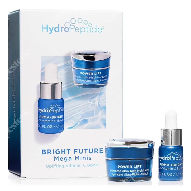 Hydropeptide Bright Future Mega Minis ZESTAW Serum z witaminą C 3 ml + Intensywny, liftingujący krem nawilżający 5 ml