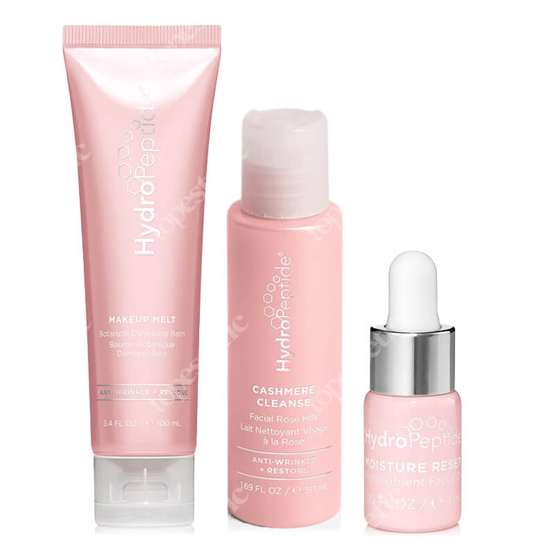 Hydropeptide Clean Routine ZESTAW Oczyszczający balsam roślinny 100 ml + Fitoodżywczy olejek do twarzy 3 ml + Mleczko różane 50 ml