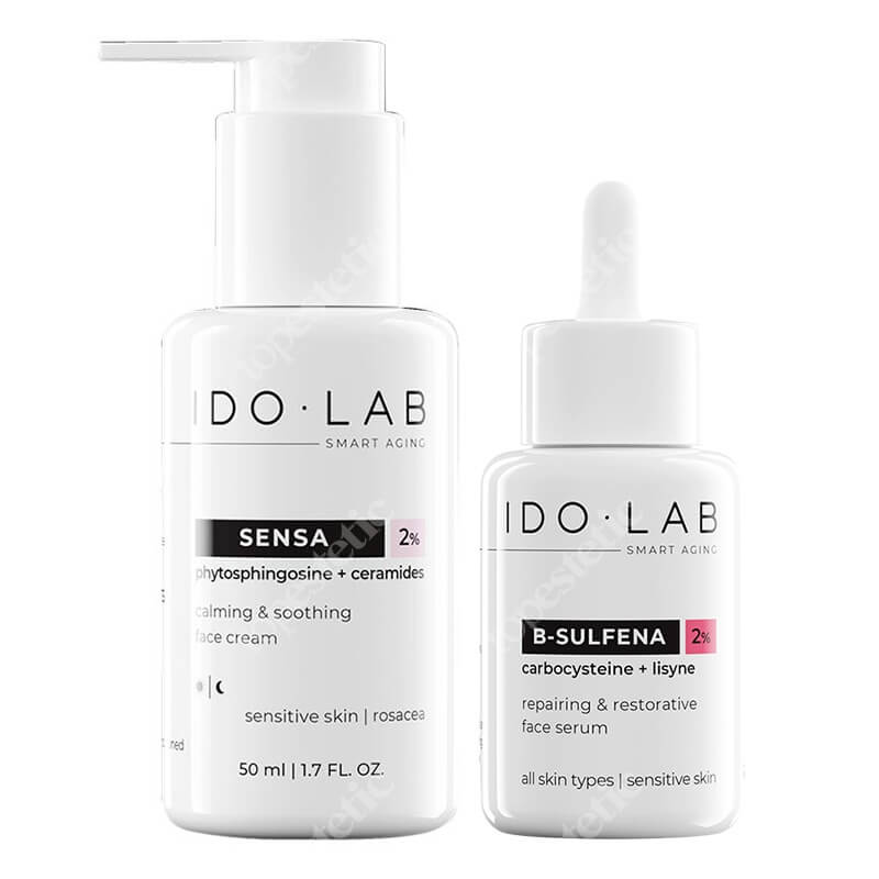 Ido Lab Calming Set ZESTAW Serum regenerująco - naprawcze 30 ml + Łagodzący krem dla cery wrażliwej i naczynkowej 50 ml