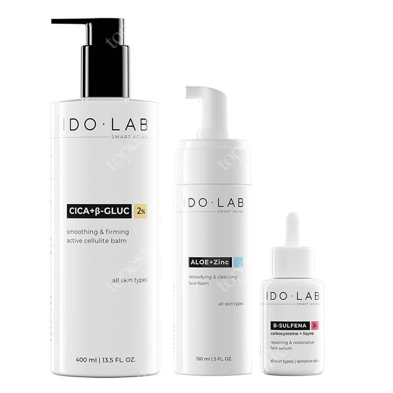 Ido Lab Favorite Set ZESTAW Pianka do mycia 150 ml + Serum regenerująco - naprawcze 30 ml + Balsam antycellulitowy 400 ml
