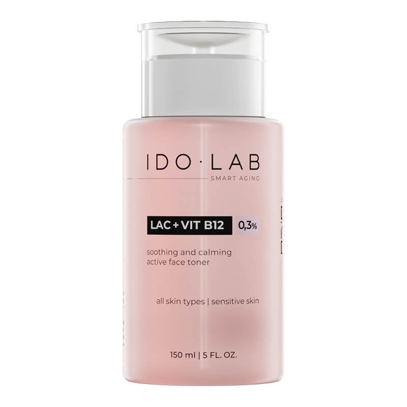Ido Lab LAC + VIT B12 Ultra Hydrating Active Face Toner Łagodzący podrażnienia tonik dla cery wrażliwej 150 ml