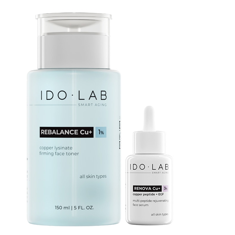 Ido Lab Rebalance And Renew Skin ZESTAW Tonik z lizyną proliną miedzi 150 ml + Serum z peptydem miedziowym 30 ml