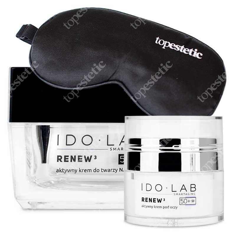 Ido Lab Renew3 Night Set ZESTAW Krem do twarzy na noc 50 ml + Krem pod oczy 15 ml + Maska na oczy 1 szt