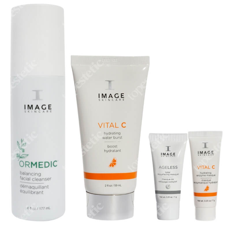 Image Skincare Daily Face Routine ZESTAW Ultra delikatny preparat oczyszczający 177 ml + Ekspresowo nawilżający i wygładzający żel 59 ml + Maska 7,5 g + Maska 7,5 ml