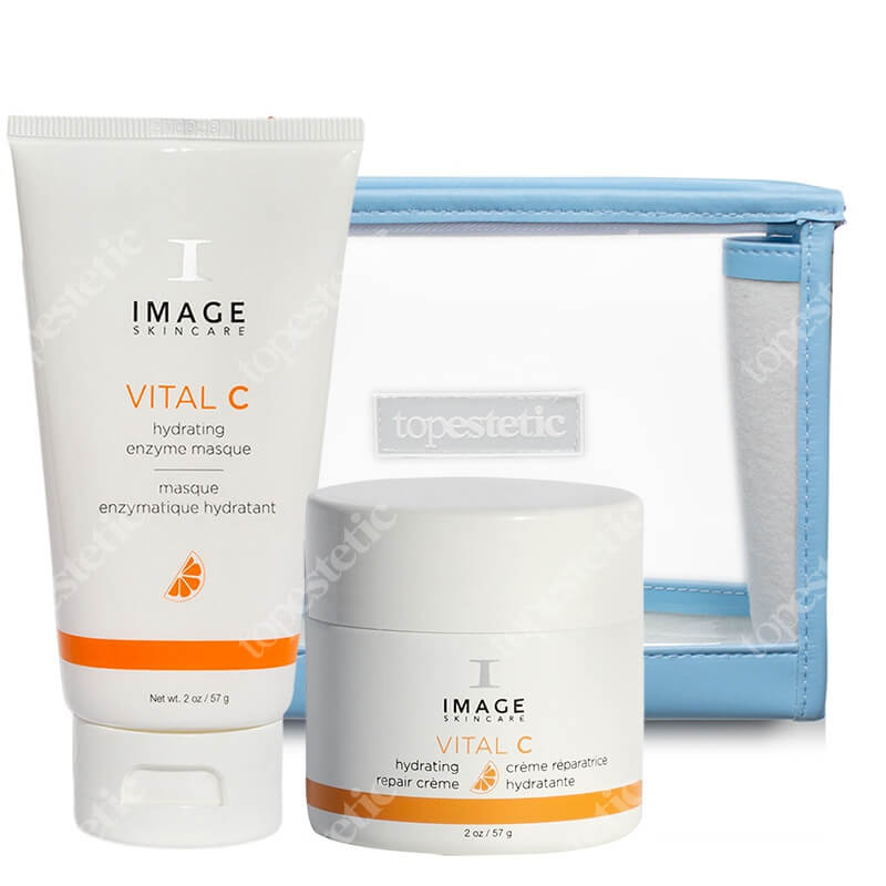 Image Skincare Pielęgnacja Odżywcza Wyrównująca Koloryt Skóry ZESTAW Wygładzający zmarszczki krem z 20% wit. A,C i E 56,7 g + Bogata maska nawilżająca i odżywiająca z 20% wit. C, 56,7 + Kosmetyczka 1 szt