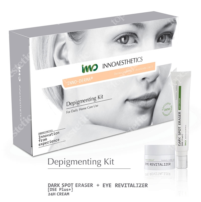 Innoaesthetics INNO-EXFO Dark Spot Eraser 24H Cream + Eye Revitalizer Krem silnie rozjaśniający 50 g + krem na zasinienia i worki pod oczami 15 g