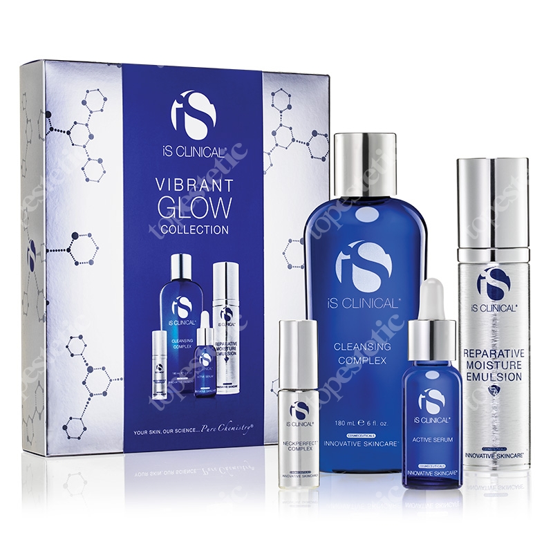 iS Clinical Intensywny Blask ZESTAW Krem nawilżający 50 g + Serum 15 ml + Żel oczyszczający 180 ml + Krem do szyi i dekoltu 5 g