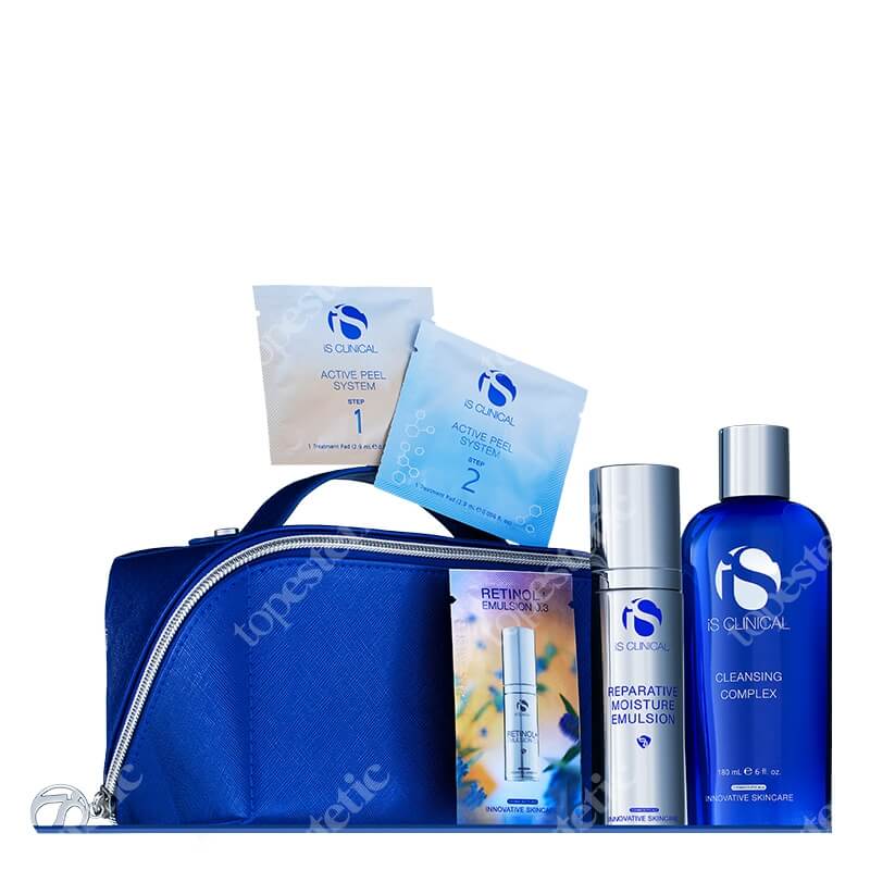 iS Clinical The Skin Renewal Collection ZESTAW Żel oczyszczający 180 ml + Złuszczanie i odmładzanie 3 x 1 szt + Krem nawilżający 50 g + Emulsja z retinolem 2 g