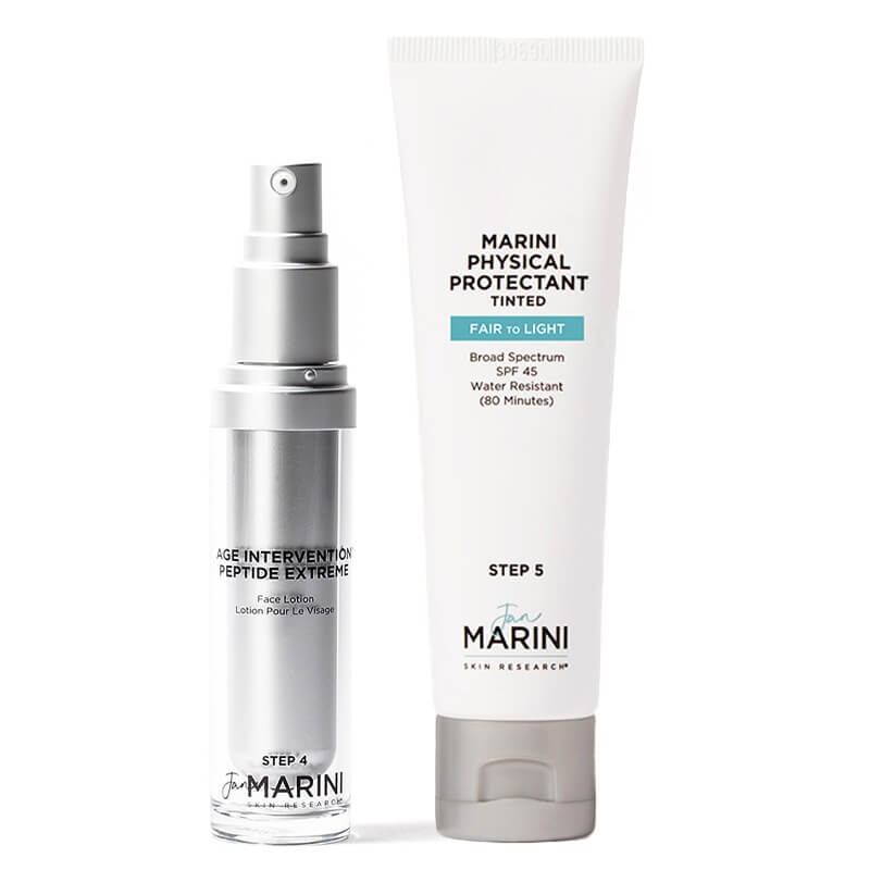 Jan Marini Age Intervention® Peptide Extreme + Marini Physical Protectant SPF 45 Tinted Fair To Light ZESTAW Lotion regenerujący po zabiegach estetycznych 30 ml + Krem ochronny koloryzujący (kolor jasny) 57 g