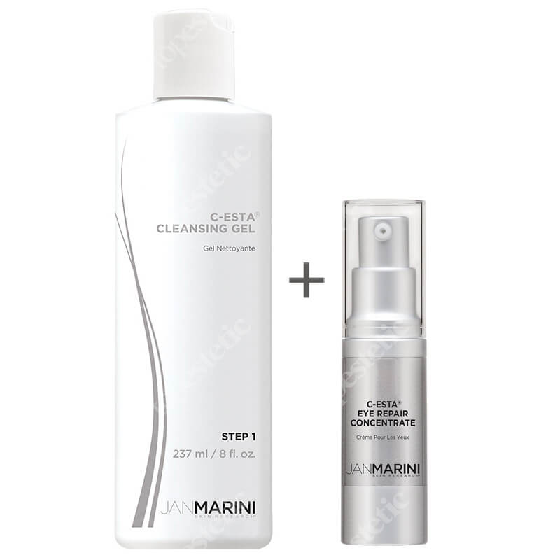 Jan Marini C ESTA Set ZESTAW Naprawczy koncentrat pod oczy 14 g + Żel do mycia twarzy z witaminą C i DMAE 237 ml