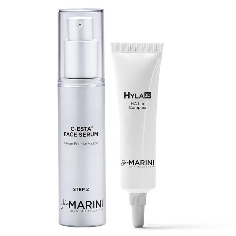 Jan Marini Hyla3D® HA Lip Complex + C-ESTA® Face Serum ZESTAW Preparat regenerujący do ust 14 g + Serum do twarzy z witaminą C i DMAE 30 ml