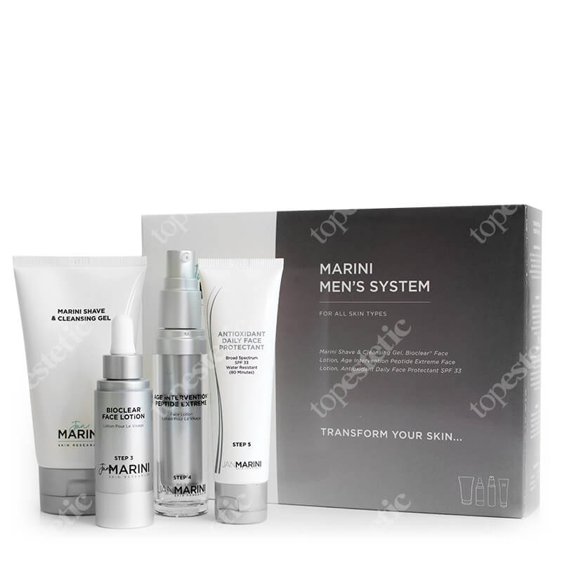 Jan Marini Men's System™ ZESTAW dla mężczyzn. Żel 147 ml + Lotion 30 ml + Lotion 30 ml + Krem SPF30 28 g