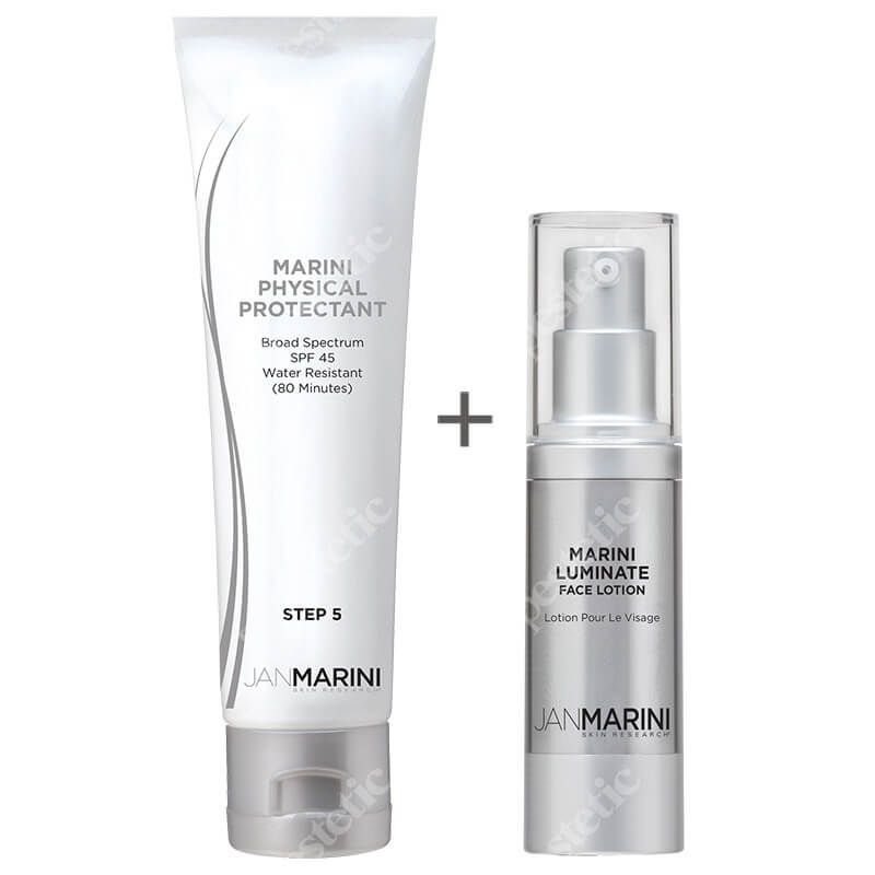Jan Marini Niwelowanie przebarwień ZESTAW Lotion depigmentacyjny 30 ml + Krem ochronny koloryzujący SPF 45, 57 g