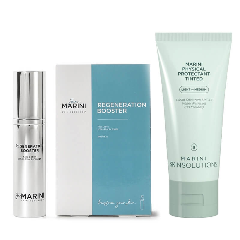 Jan Marini Pozabiegowa Pielęgnacja Silnie Gojąca ZESTAW Krem ochronny koloryzujący (kolor średni) 57 g + Booster regenerujący 30 ml