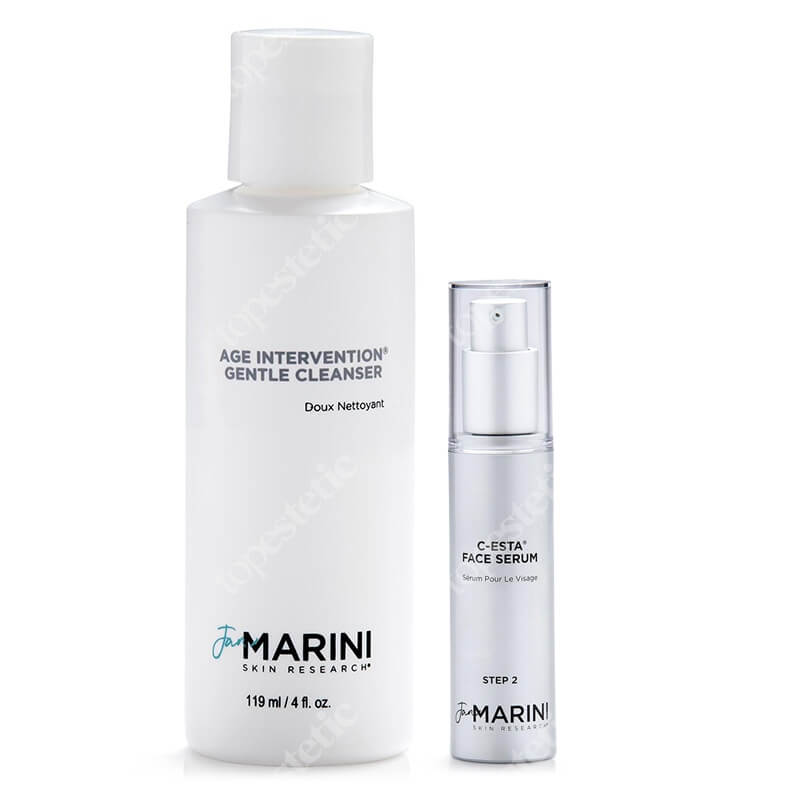 Jan Marini Rozświetlenie i Antyoksydacja Dla Skóry Wrażliwej ZESTAW Serum do twarzy z witaminą C i DMAE 30 ml + Preparat oczyszczający do twarzy i oczu 119 ml