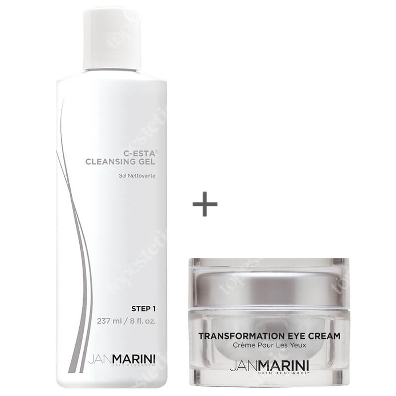 Jan Marini Transformation Eye Cream + C-ESTA Cleansing Gel ZESTAW Regenerujący krem pod oczy 14 g + Żel do mycia twarzy z witaminą C i DMAE 237 ml