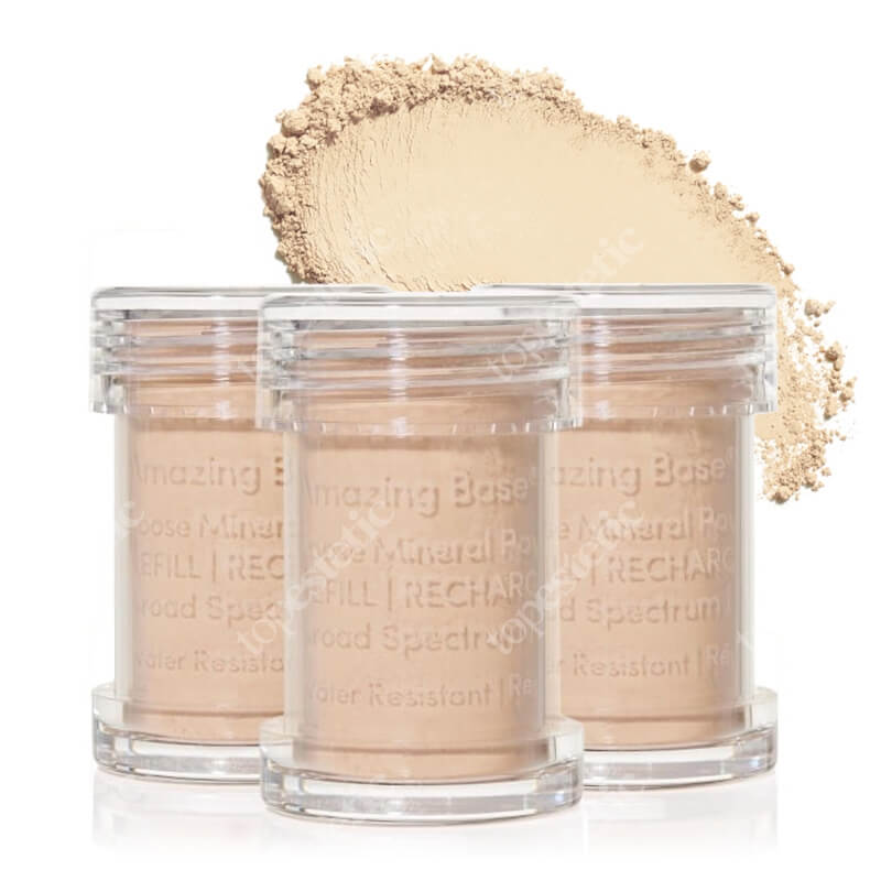 Jane Iredale Amazing Base Refillable Brush SPF 20 Refill Sypki puder mineralny (kolor Bisque), wkład 3 x 2,5 g