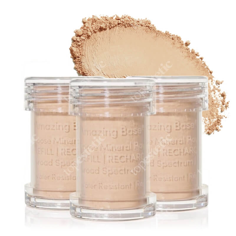 Jane Iredale Amazing Base Refillable Brush SPF 20 Refill Sypki puder mineralny (kolor Warm Sienna), wkład 3 x 2,5 g