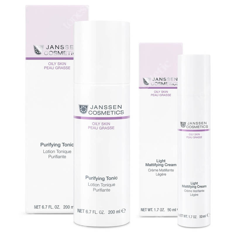 Janssen Cosmetics Purifying And Mattifying ZESTAW Tonik oczyszczający 200 ml + Lekki krem matujący 50 ml