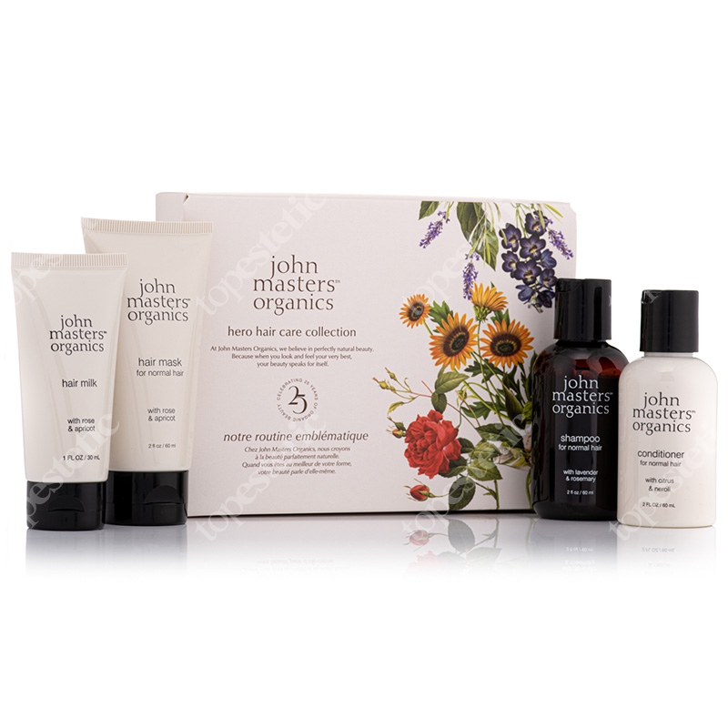 John Masters Organics Hero Hair Care Collection 2019 ZESTAW Szampon 60 ml + Odżywka 60 ml + Maska 60 ml + Mleczko 30 ml
