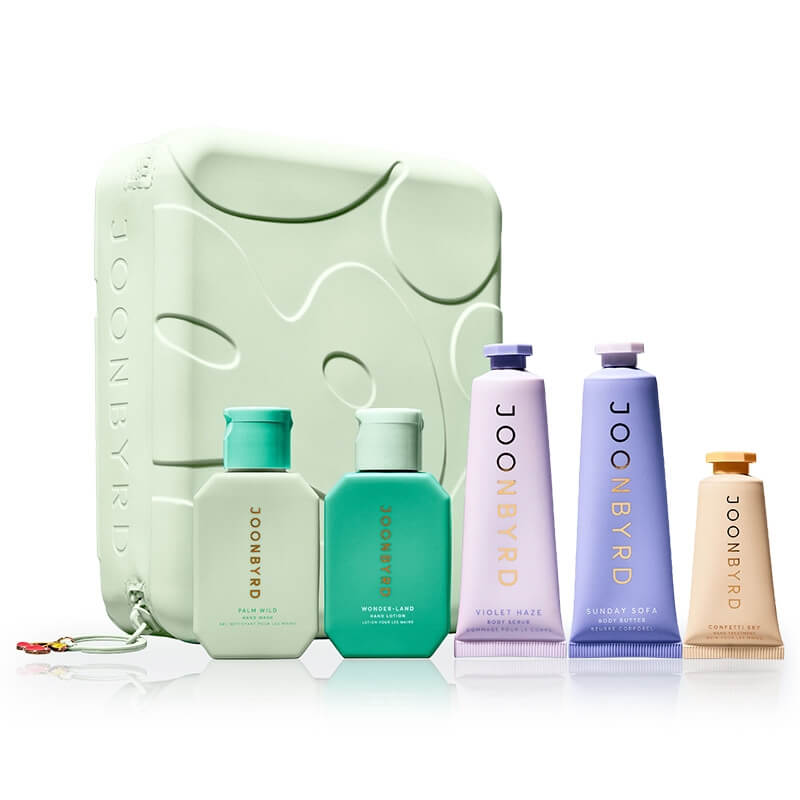 Joonbyrd We Belong Together Essentials Kit ZESTAW Mydło do rąk 50 ml + Balsam do rąk 50ml + Peeling do ciała 30 ml + Masło do ciała 30 ml + Kuracja do dłoni 10 ml