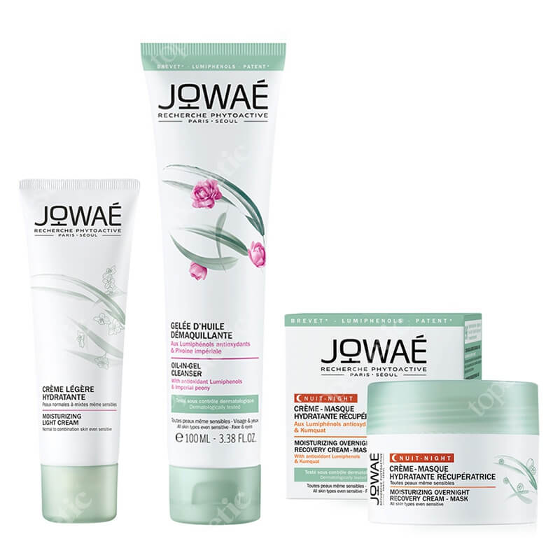 Jowae Day And Night Set ZESTAW Oczyszczający olejek w żelu 100 ml + Krem nawilżający 40 ml + Krem-maska do twarzy na noc 40 ml