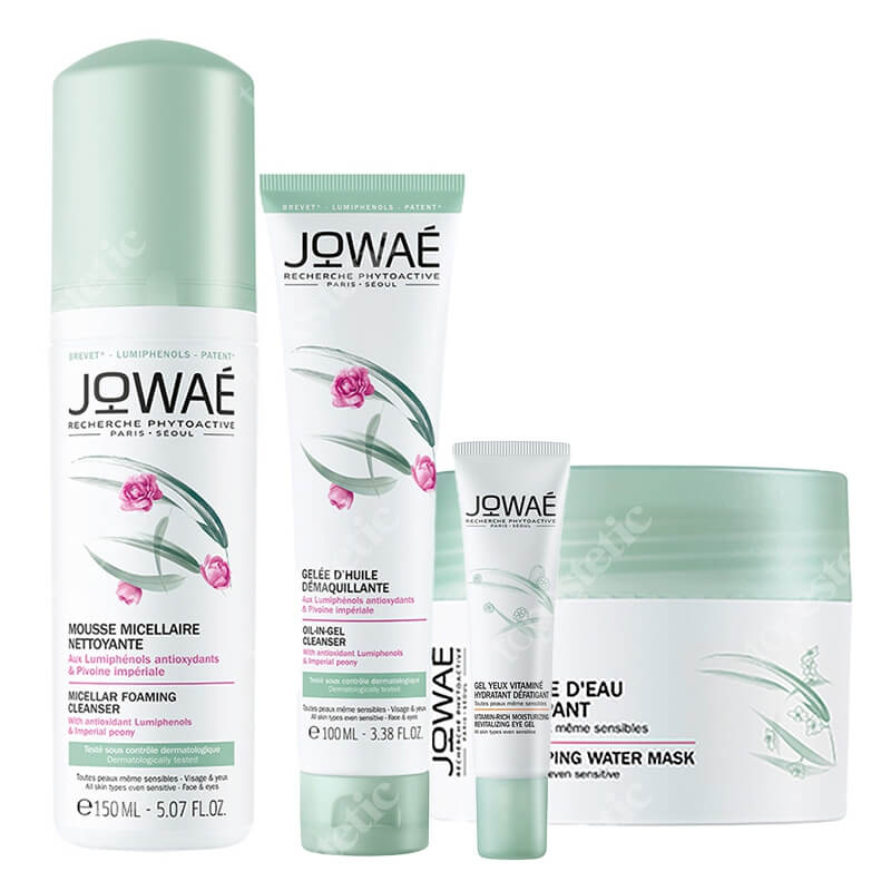 Jowae Favorite Set ZESTAW Pianka micelarna 150 ml + Oczyszczający olejek w żelu 100 ml + Witaminowy żel pod oczy 15 ml + Hydro-maska 50 ml