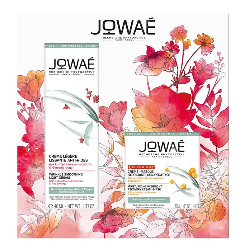 Jowae Jowae Christmas Set ZESTAW Lekki krem wygładzający zmarszczki 40 ml + Nawilżająco-regenerujący krem-maska do twarzy na noc 40 ml