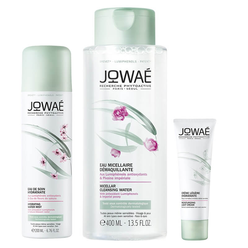 Jowae Light And Fresh Skin ZESTAW Woda micelarna 400 ml + Woda nawilżająca w sprayu 200 ml + Lekki krem nawilżający 40 ml