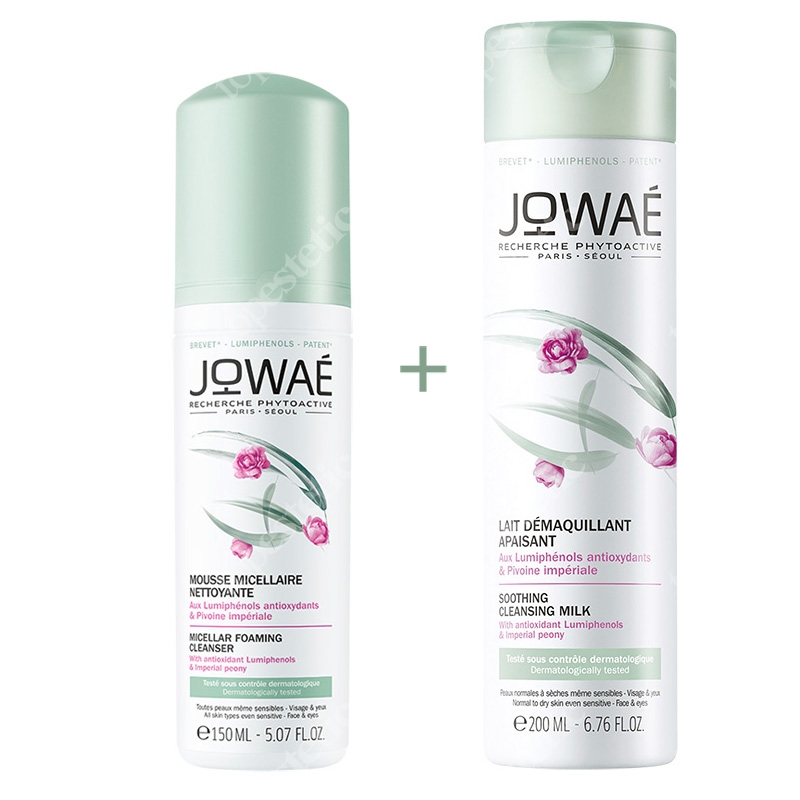 Jowae Micellar Foaming Cleanser + Soothing Cleansing Milk ZESTAW Oczyszczająca pianka 150 ml + Kojące mleczko micelarne 200 ml